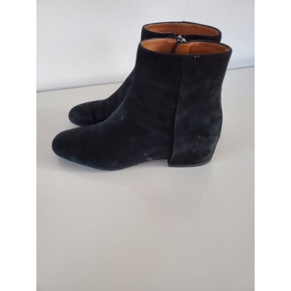 AQUATALIA Womens Shoes Waterproof Block Heel Bootie Black Suede Sz 7.5 Side Zip - Picture 2 of 13